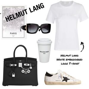 Helmut Lang Women’s White Embroidered Logo T-Shirt